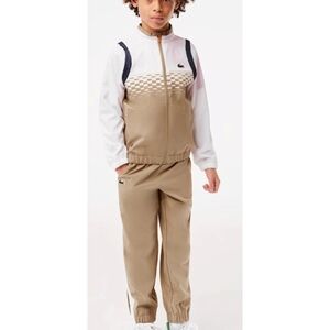 Lacoste Beige and White Track Pants for Kids 4y